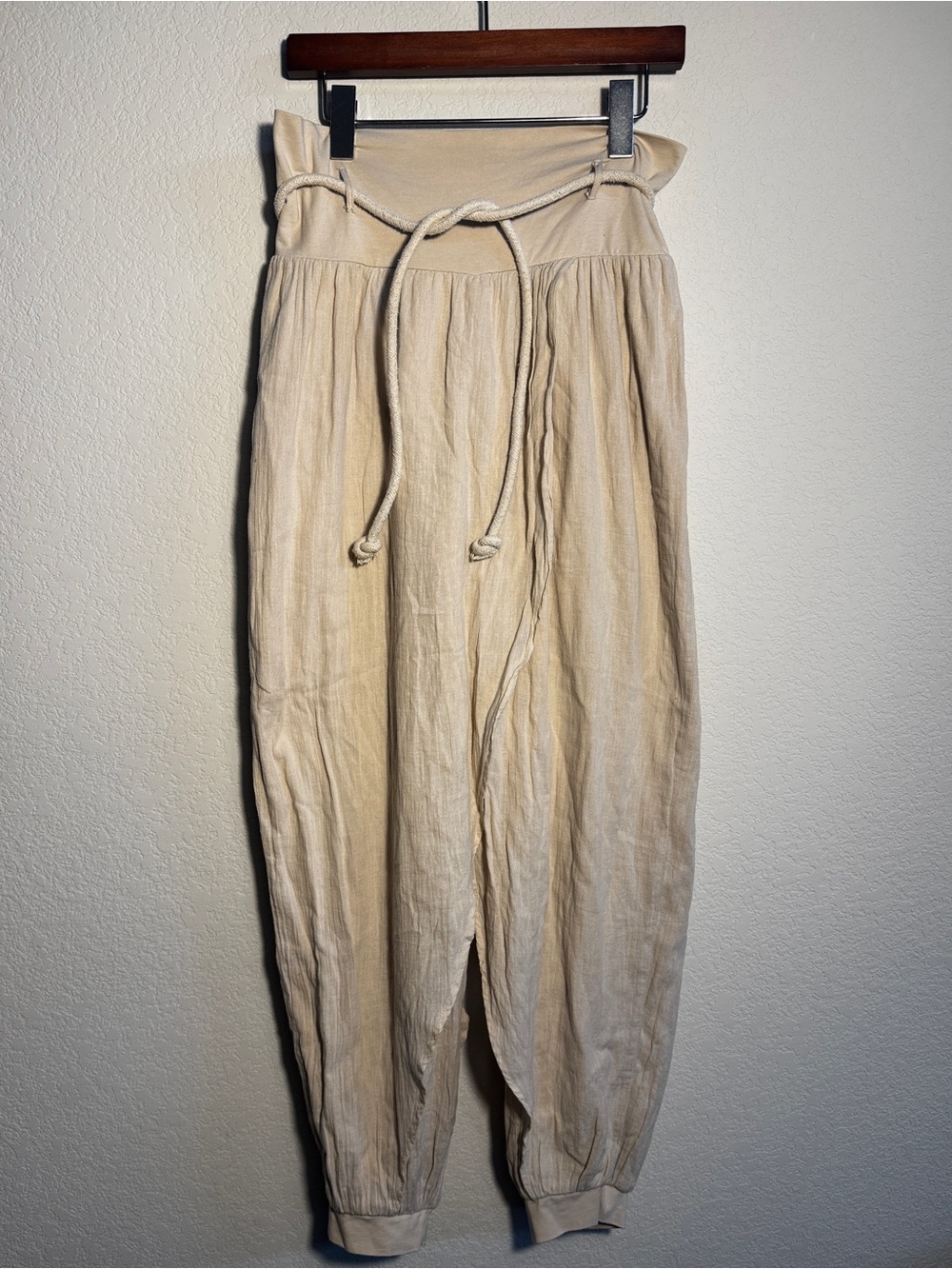 heine Beige harem pants  Joggers Size small boho Gypsy festival